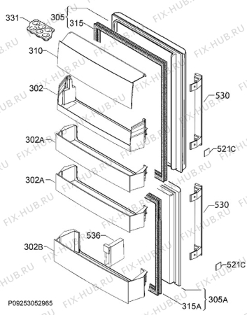 Взрыв-схема холодильника Electrolux EN3401AKW - Схема узла Door 003